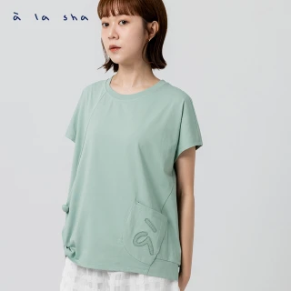 【a la sha】à紋路繡花創意棉T
