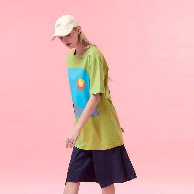 【ICHE 衣哲】Cop.Copine法式時尚休閒數位印花造型長版上衣