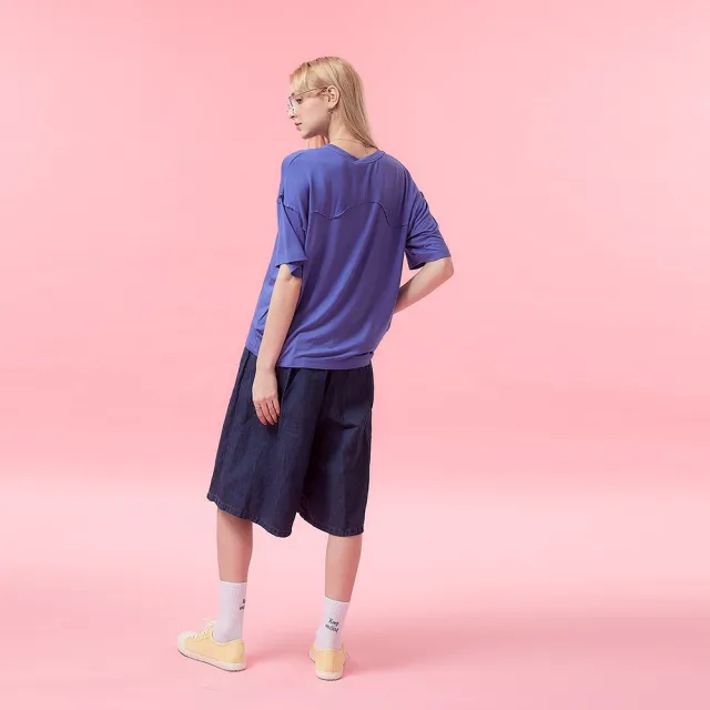 【ICHE 衣哲】Cop.Copine法式簡約手繪印花落肩造型上衣