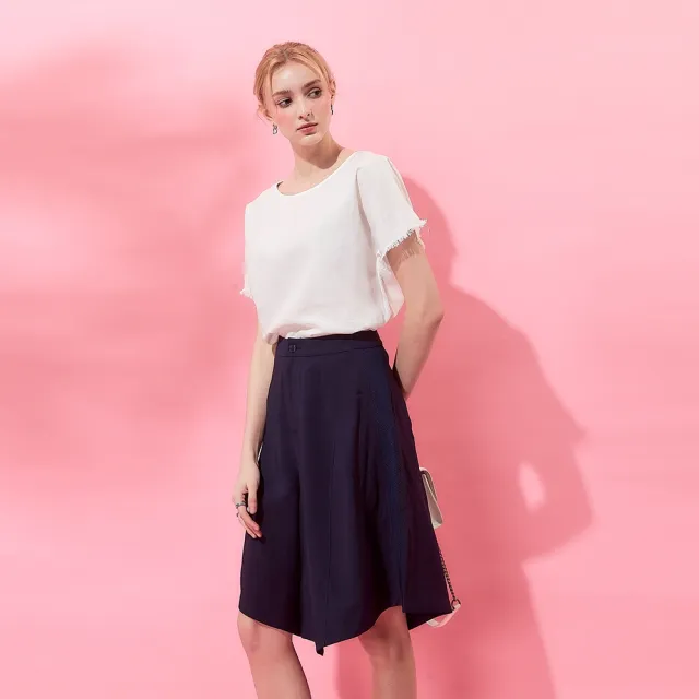 【ICHE 衣哲】Cop.Copine法式簡約波浪飄逸傘擺造型百搭褲裙
