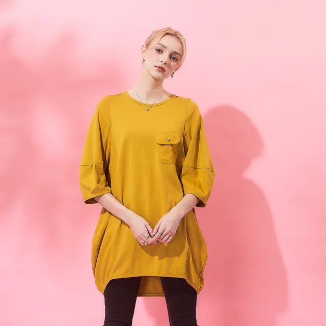 【ICHE 衣哲】Cop.Copine法式簡約繭型空氣感造型長版上衣洋裝(兩穿)