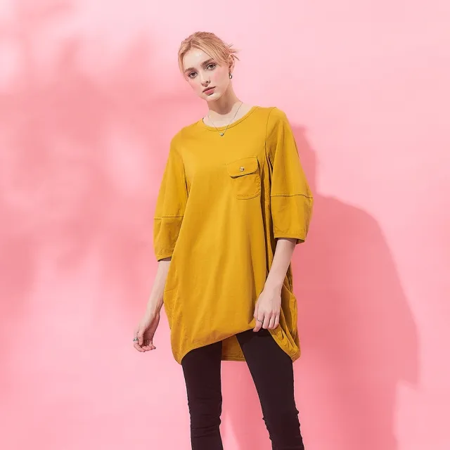 【ICHE 衣哲】Cop.Copine法式簡約繭型空氣感造型長版上衣洋裝(兩穿)