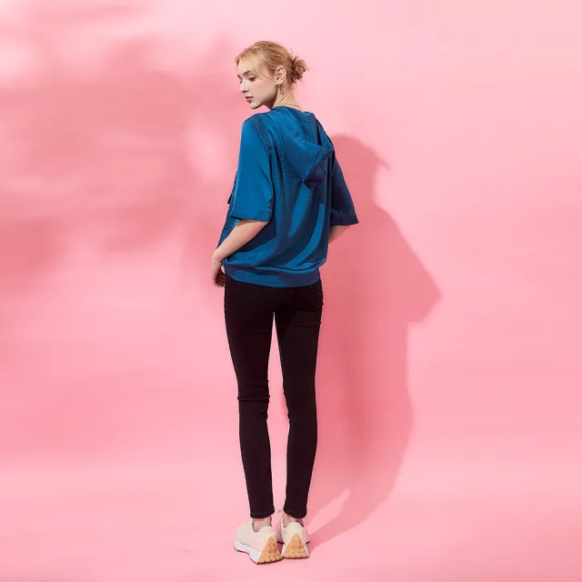 【ICHE 衣哲】Cop.Copine法式連帽附大口袋五分袖上衣