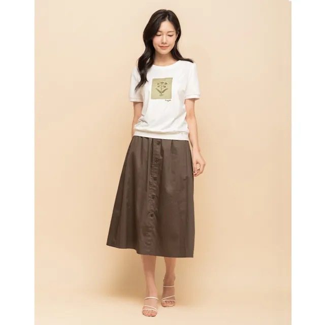 【perng yuh 芃諭名品】花卉植然 刺繡 縮口 T恤(2025 SS Collection|4A春夏新品上市)