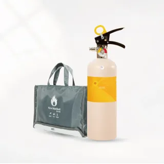 【正德防火】台製鋰電池玻纖-中防火毯+家用中性強化液滅火器1L(滅火器可任選)