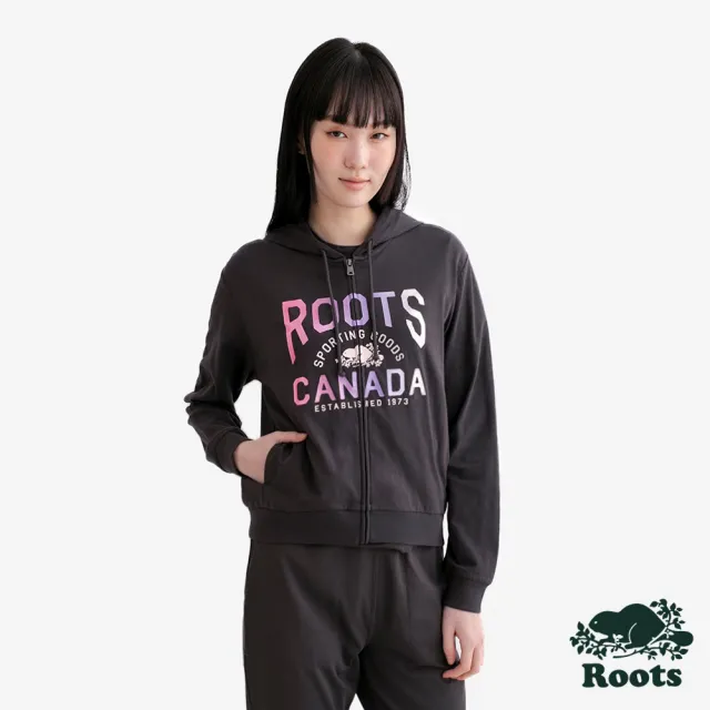 【Roots】Roots女裝- NATURE ATHLETICS 連帽外套(碳黑色)