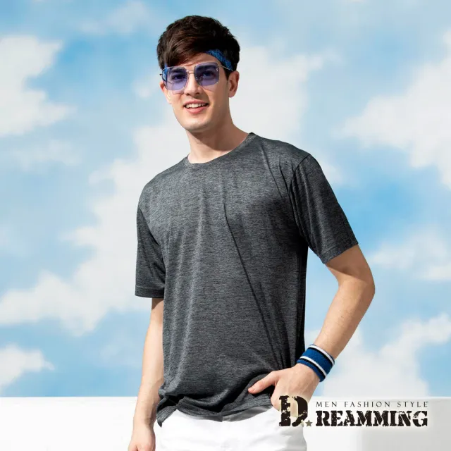 【Dreamming】活力多色機能速乾彈力運動圓領短T  吸濕排汗(共七色)