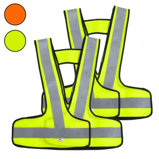 【CARBUFF】安全V型反光背心2入/3M反光材料(螢光黃/營光橘 二色可選《透氣網布 MH-10718》)