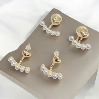 【Angely】微笑之心貝珠耳環