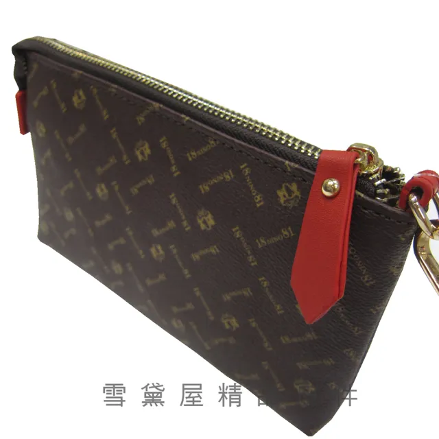 【SNOW.bagshop】雙11 化妝包中容量主袋(內二隔層手拿包分類袋進口防水包 防刮皮革材質活動型手