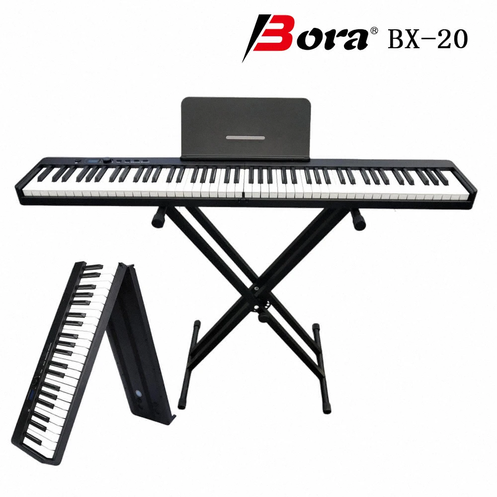 Bora BX-20電鋼琴 BoraBX-20無線藍牙法國DREAM音源力度鍵盤88鍵折疊式電鋼琴,數位電鋼 重力 重錘 折疊電鋼 無線藍牙連接)