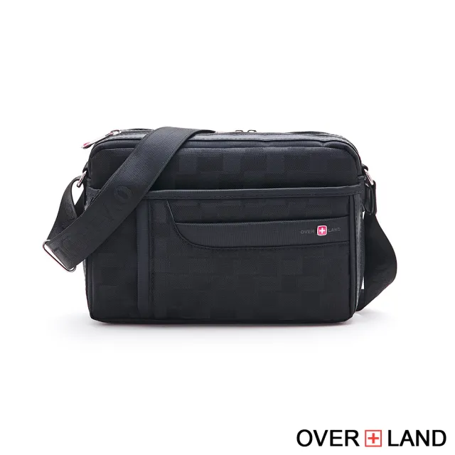 【OverLand】美式十字軍 - 格紋經典造型斜背包-中/M(2919)