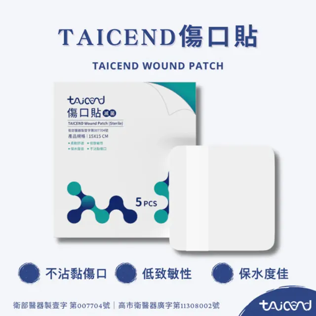 【TAICEND 泰陞】傷口貼_人工皮(15X15-5片/盒-滅菌)