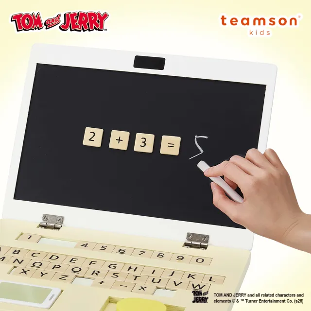 【Teamson】Tom and Jerry 木製磁吸筆記型電腦豪華辦公組(專屬孩童的筆記電腦)