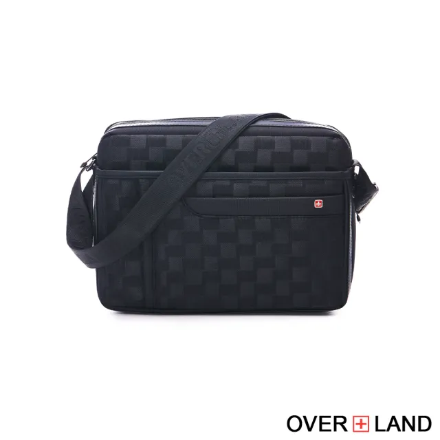 【OverLand】美式十字軍 - 格紋經典造型斜背包-大/L(2920)