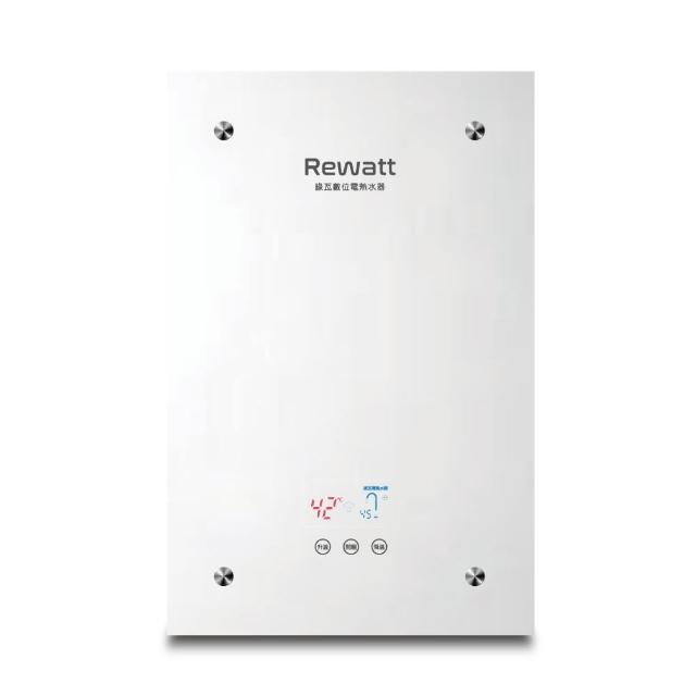 Rewatt 綠瓦 QR-209F 電熱水器，臺灣原廠製造，採用電能式排氣與電熱管加熱，具備數位恆溫控溫功能，提供穩定熱水輸出量 1.6L~6L。熱效率高達 112%，尺寸緊湊（寬 325 x 高 500 x 深 80mm），適閤家庭使用，220V 電壓，BSMI 認證 R54538，享 1 年保固。高效節能的理想選擇！