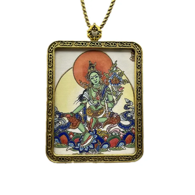 【藏古祥館】綠度母唐卡A0110(綠度母 唐卡 平安 吉祥)