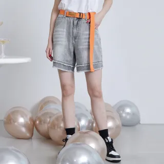 【gozo】顯瘦雙層抽鬚牛仔短褲(兩色)