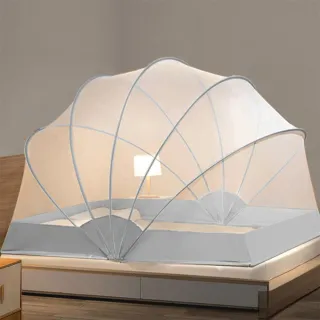 【匠藝家居】升級鋼骨七骨蚊帳 折疊蚊帳 1.2M雙人床蚊帳(七個骨架超穩固 A類母嬰級 全金屬折疊支架)