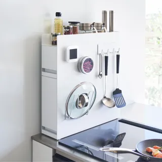 【YAMAZAKI 山崎】tower雙層抽屜式調味料架-白(瓶罐收納架/料理架/儲物架/抽屜收納/廚房收納/日本山崎)