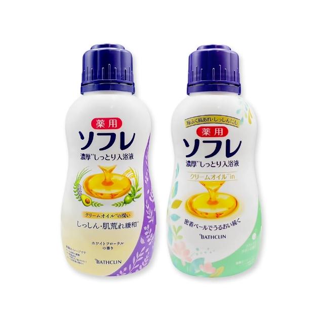 【日本BATHCLIN巴斯克林】舒芙蕾濃厚白濁湯潤膚泡澡液入浴劑480ml/瓶(滋潤乾肌乳霜香氛沐浴油洗沐精華液)