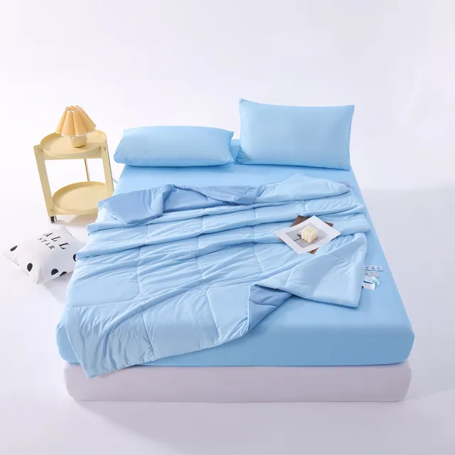 【日禾家居】買一送一 冰絲涼感床包枕套組-單/雙/加大/特大(床包高度35公分)or涼被任選(冰冰被150X200公分)