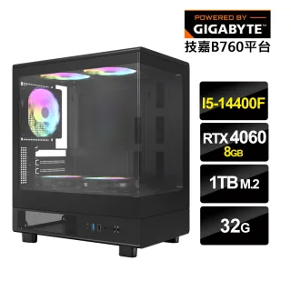 【技嘉平台】i5十核GeForce RTX 4060{美好世界}電競電腦(i5-14400F/B760/32G/1TB_M.2)