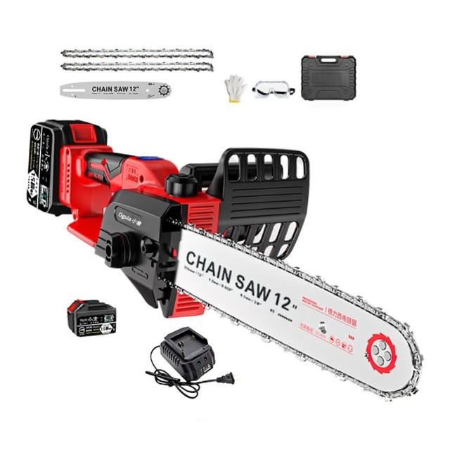 【Ogula 小倉】電鏈鋸 無刷12寸鏈鋸機 3980W工業級25000M一電 電量顯示(電動鋸子/伐木機/鋰電鋸)