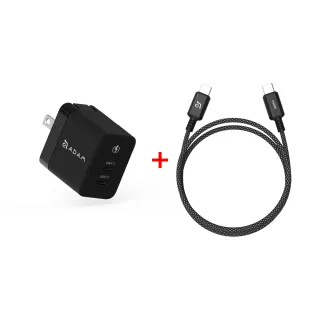 【ADAM 亞果元素】OMNIA X35C GaN 35W雙孔智慧分流迷你快速電源供應器+S120 60W充電線(超值組合)