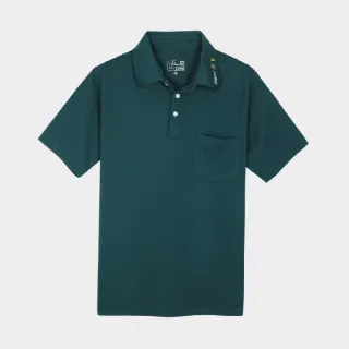 【GFoneone】吸濕排汗透氣短袖男紳士口袋POLO衫2-深藍綠(男商務POLO衫)