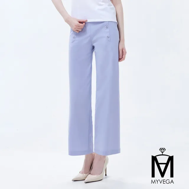 【MYVEGA 麥雪爾】MA經典涼感八分寬褲/九分小喇叭褲-二款任選(女長褲/女下身/女下著/西裝褲)