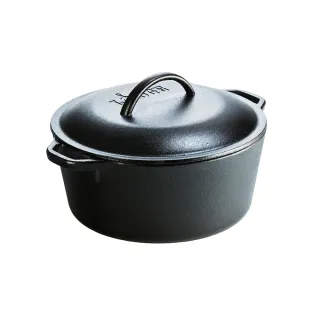 【美國LODGE】美國製雙耳鑄鐵荷蘭鍋-4.7L(鑄鐵鍋/鑄鐵湯鍋/燉鍋/烤鍋)