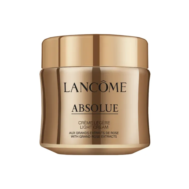 【LANCOME 蘭蔻】買1送1 大容量 絕對完美黃金玫瑰修護乳霜60ml (LIGHT 輕盈版/玫瑰乳霜/四季玫瑰/國際航空
