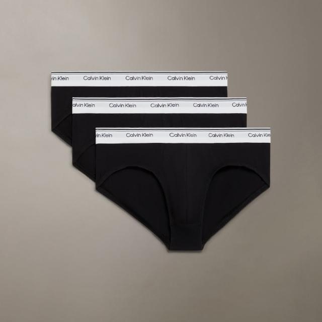 【CALVIN KLEIN】官方旗艦館 CK 棉質彈性低腰三角內褲 3 件組_黑色