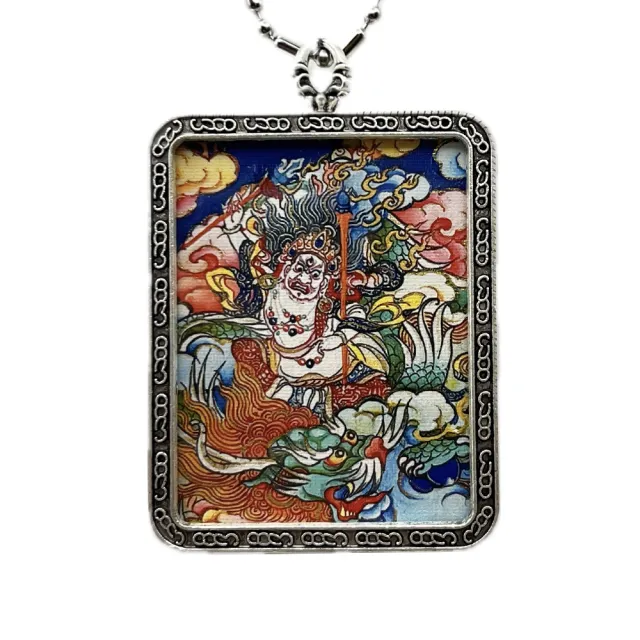 【藏古祥館】白財神唐卡B0057(白財神 唐卡 平安 吉祥 招財)