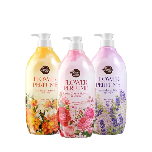 【ShowerMate】微風如沐香氛沐浴乳（900g）3入組(蒼蘭茉香/粉玫櫻香/紫丁薰香/台灣總代理)