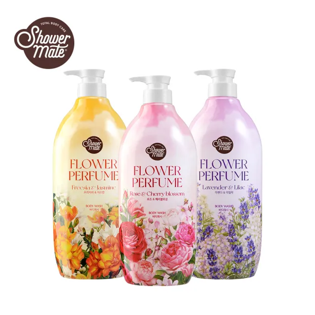 【ShowerMate】微風如沐香氛沐浴乳（900g）3入組(蒼蘭茉香/粉玫櫻香/紫丁薰香/台灣總代理)