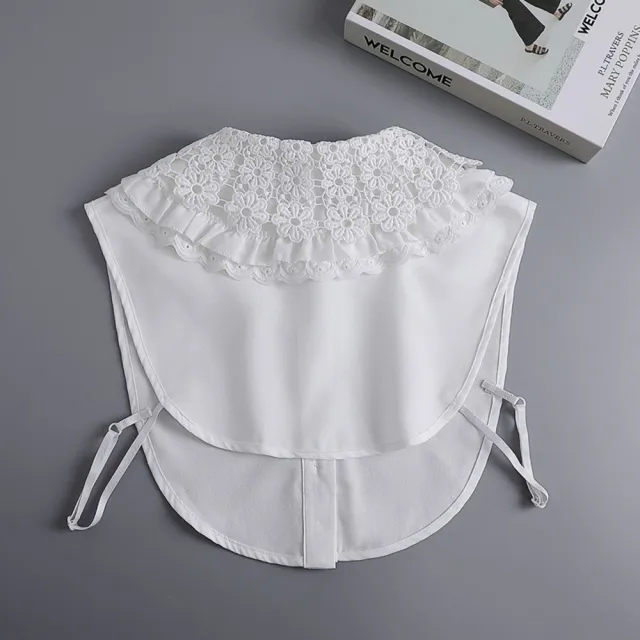 【米蘭精品】雙11優惠 假領子襯衫領片(雙層翻領蕾絲花邊女裝配件t1ko47)