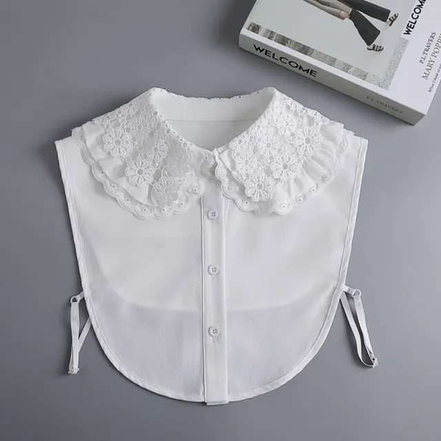 【米蘭精品】現貨+預購 假領子襯衫領片(雙層翻領蕾絲花邊女裝配件t1ko47)