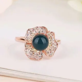 【勝弘珠寶】多明尼加藍珀幸福戒指-7mm