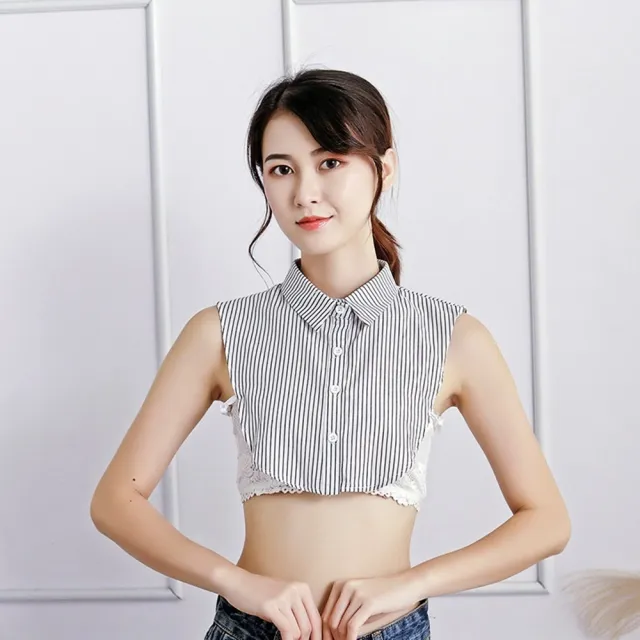 【米蘭精品】雙11優惠 假領子襯衫領片(條紋方領棉質OL女裝配件3款t1ko35)