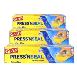 【GLAD】Glad Press’n Seal 強力保鮮膜(30公分x43公尺*3入/組)