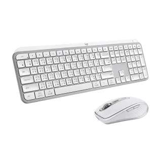 【Logitech 羅技】MX Keys S無線智能鍵盤 + MX Anywhere 3S無線藍牙行動滑鼠(珍珠白)