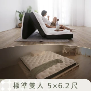 【LOVEFU大島樂眠】無光厚墊-標準雙人5尺(雙人床墊/折疊床墊/三折床墊/輕巧收納/學生 宿舍床墊首選)
