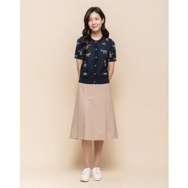 【perng yuh 芃諭名品】恬適氣質 斜紋 不對稱 褶裙(2025 SS Collection|4A春夏新品上市)
