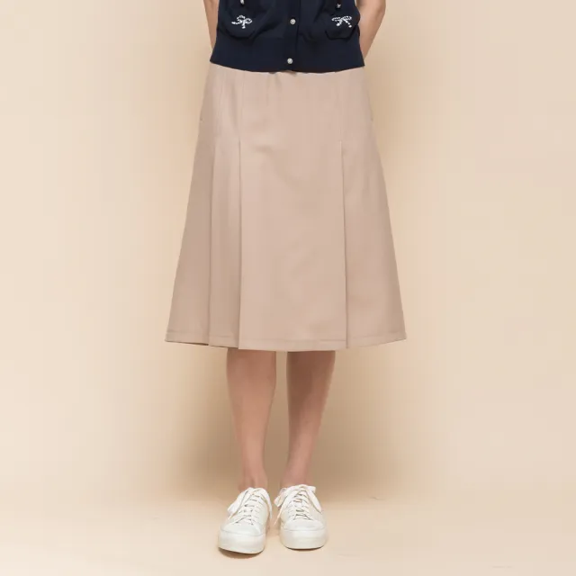 【perng yuh 芃諭名品】恬適氣質 斜紋 不對稱 褶裙(2025 SS Collection｜4A春夏新品上市)