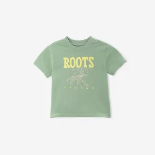 【Roots】Roots 小童-NATURE IS MAGIC ANIMAL 短袖T恤(羅勒綠)