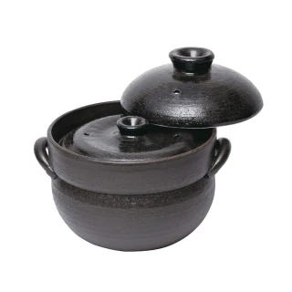 【福介商店】日本土鍋 萬古燒 黑釉 2合炊飯鍋(陶鍋 砂鍋 燉鍋 日本製陶瓷)