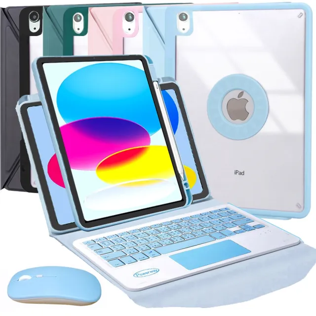 【Powerway】Powerway For 2025 iPad -A16 /10代平板專用直控型藍牙鍵盤皮套保護殼(送同色無線滑鼠)