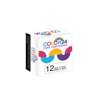 【Color24】LC-4WBN / LK-4WBN 一般系列 白底黑字 副廠 相容標籤帶_寬度12mm